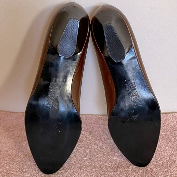 Arnold Churgin Brown Leather Slip On With Chunky Heel 40 - Picture 5 of 11